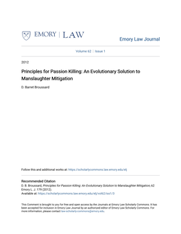 An Evolutionary Solution to Manslaughter Mitigation