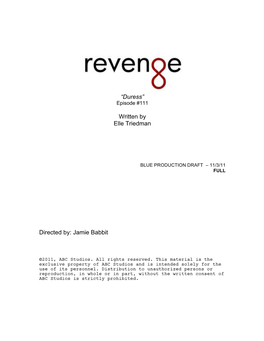 REVENGE 111 Blue Production Draft FULL 11311