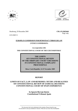 The Limits of Constitutional Review of the Ordinary Court´S Decisions in Constitutional Complaint Proceedings