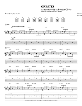 Orestes Guitar Tab