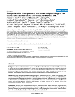 Genome, Proteome and Physiology of the Thermophilic Bacterium Anoxybacillus Flavithermus