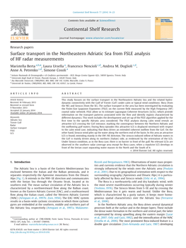 Surface Transport in the Northeastern Adriatic Sea from FSLE Analysis of HF Radar Measurements