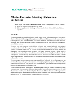 Alkaline Process for Extracting Lithium from Spodumene