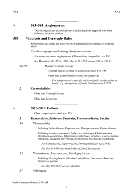 583–584 Angiosperms 583 *Eudicots and Ceratophyllales