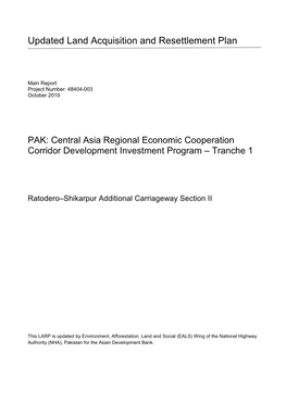 Updated Land Acquisition and Resettlement Plan