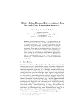 Effective Inline-Threaded Interpretation of Java Bytecode