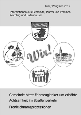 Gemeinde Bittet Fahrzeuglenker Um Erhöhte Achtsamkeit Im Straßenverkehr Fronleichnamsprozessionen Inhaltsverzeichnis Vereine