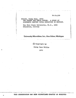 University Microfilms. Inc., Ann Arbor, Michigan