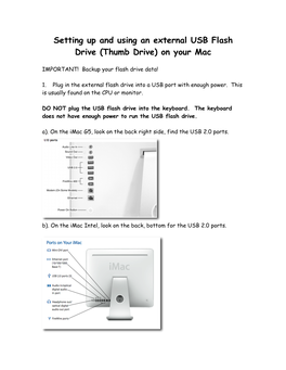 Setting up and Using an External USB Flash Drive (Thumb Drive) on Your Mac