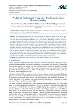 Production Prediction of Water Drive Gas Reservoir Using History Matching