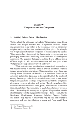 Chapter V Wittgenstein and the Composers