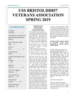 Uss Bristoldd857 Veterans Association Spring 2019