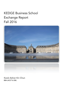 KEDGE Business School Exchange Report Fall 2016