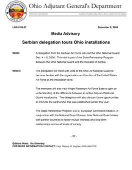 Media Advisory