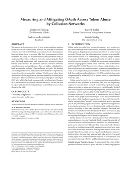 Measuring and Mitigating Oauth Access Token Abuse by Collusion Networks