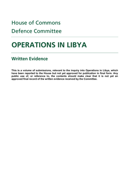 Operations in Libya