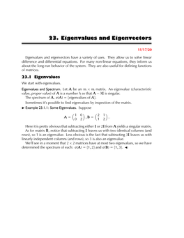 23. Eigenvalues and Eigenvectors