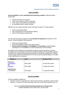 Acute Prostatitis