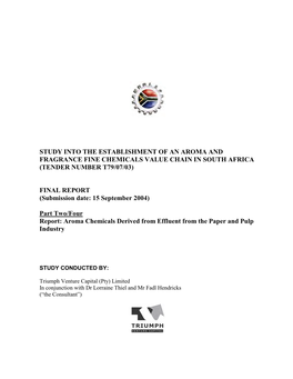 Aroma Chemicals Derived from Effluent from the Paper and Pulp Industry