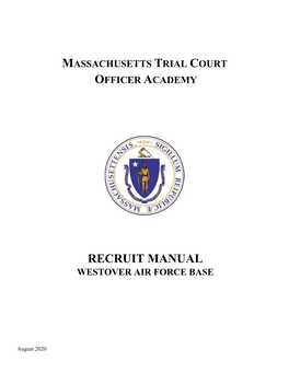 Massachusetts Trial Court Officer Academy Recruit Manual