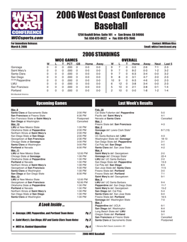 2006 West Coast Conference Baseball