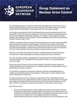 ELN Group Statement UNGA 2019