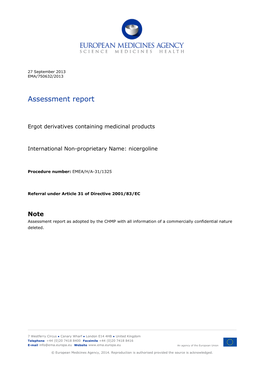 Ergot Derivatives Art. 31