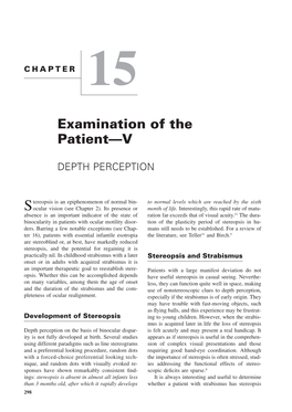 Examination of the Patient—V