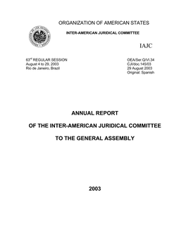 OAS » Inter-American Juridical Committee (IAJC) » Annual Report