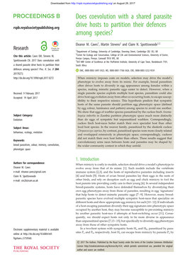 Does Coevolution with a Shared Parasite Drive Hosts to Partition Their