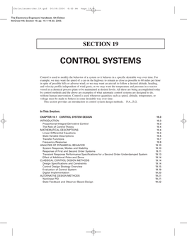 Control System Design Methods