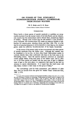 Fishes of the Subfamily Scomberomorin^ (Family Scombrid^) from Indian Waters