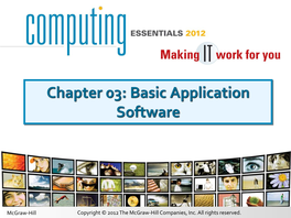 Chapter 03: Basic Application Software