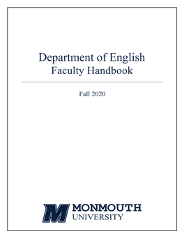 Department of Englishfaculty Handbook
