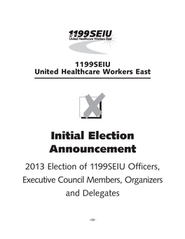 Initial Election Announcement