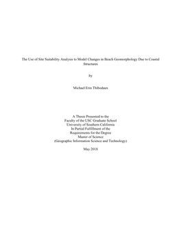 The Use of Site Suitability Analysis to Model Changes in Beach Geomorphology Due to Coastal Structures