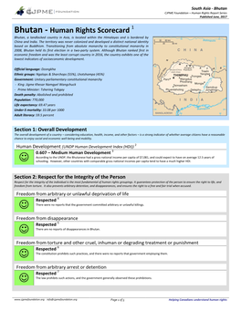 Bhutan CJPME Foundation – Human Rights Report Series Published June, 2017