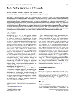 Kinetic Folding Mechanism of Erythropoietin