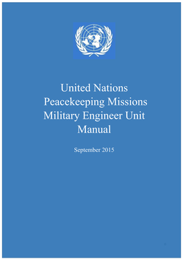 United Nations Peacekeeping Missions Military Engineers Manual