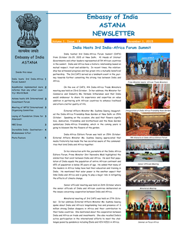 Embassy of India ASTANA NEWSLETTER