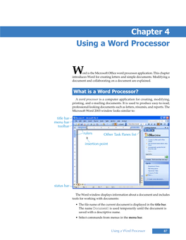 Chapter 4 Using a Word Processor