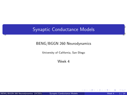 Synaptic Conductance Models