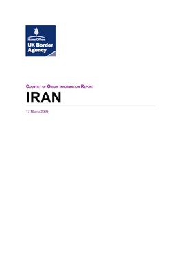 Country of Origin Information Report Iran March 2009