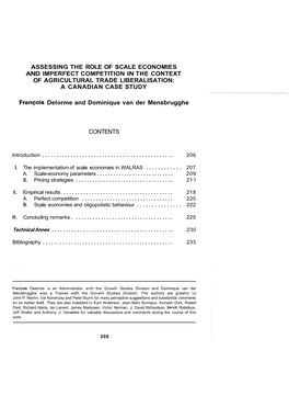 Assessing the Role of Scale Economies and Imperfect Competition in the Context of Agricultural Trade Liberalisation: a Canadian Case Study