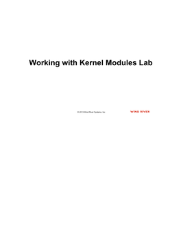 Working with Kernel Modules Lab