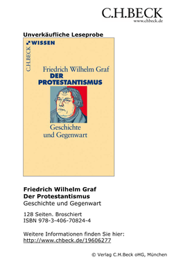 Unverkäufliche Leseprobe Friedrich Wilhelm Graf Der Protestantismus