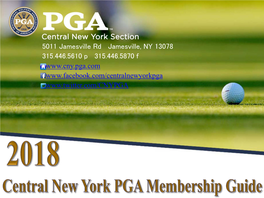 2018 CNY PGA Membership Guide Table of Contents