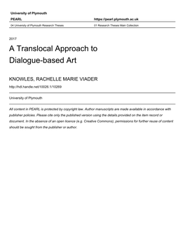 A Translocal Approach to Dialogue-Based Art