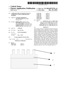 (12) Patent Application Publication (10) Pub. No.: US 2016/0372276 A1 HAN Et Al