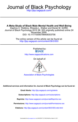 Journal of Black Psychology